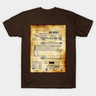 Parchment Showing Original Series Shuttle Craft T-Shirt